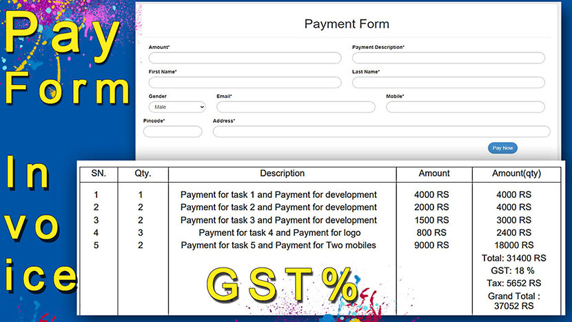 payumoney form with GST invoice in PHP | PHP scripts 