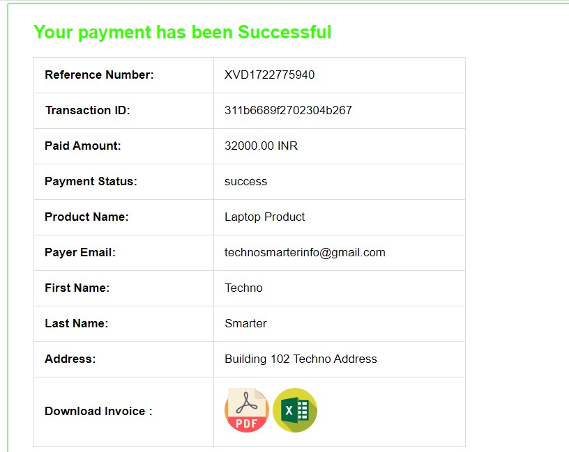 Payumoney payment gateway success page with PHP 