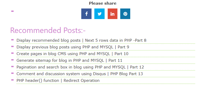 Fetch and display recommended posts in PHP | Fetch next data in PHP